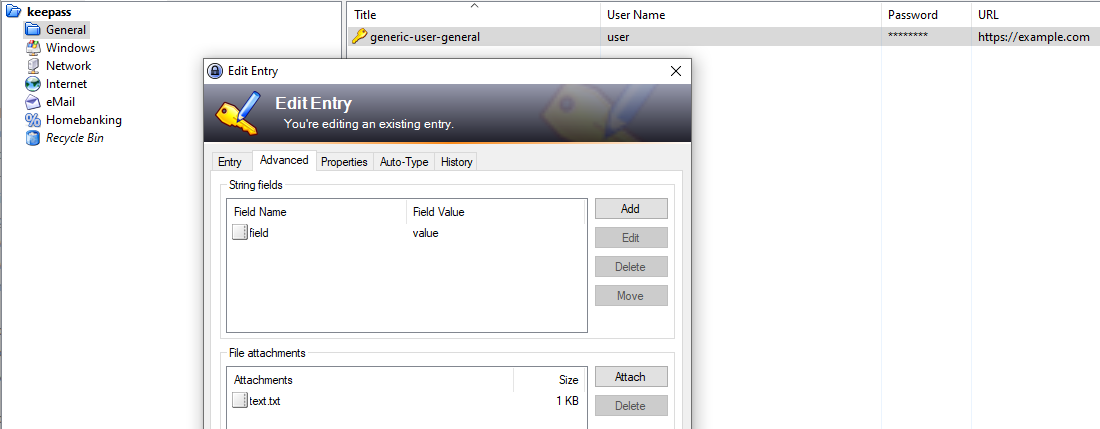 Keepass Entry
